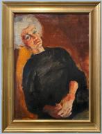 École Expressioniste (XX) - Portrait au Fauteuil, Antiek en Kunst