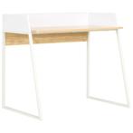 vidaXL Bureau 90x60x88 cm wit en eikenkleurig, Huis en Inrichting, Bureaus, Verzenden, Nieuw