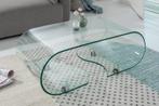 Extravaganter Glas Couchtisch FANTOME 90cm transparent -, Huis en Inrichting, Tafels | Salontafels, Ophalen of Verzenden, Nieuw