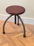 Kruk - verstelbare hoogte - Staal, Kersenhout -
