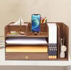 Bureau Organizer 4 Lagen – Houten Documenten en Papierrek, Verzenden, Nieuw