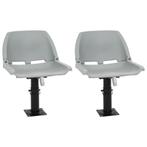 vidaXL 4-delige Bootstoelenset inklapbaar 48x51x41 cm grijs, Watersport en Boten, Bootonderdelen, Verzenden, Nieuw