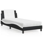 vidaXL Bedframe zonder matras Zadar kunstleer zwart en wit, Overige materialen, 90 cm, Eenpersoons, Verzenden