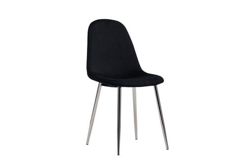 Eetkamerstoel - Olof  - Zwart - Fluweel - Jörn, Huis en Inrichting, Stoelen, Verzenden