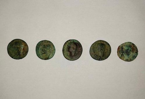 Romeinse Rijk. Claudius (41-54 n.Chr.). Lotto di 5 Asses AE, Postzegels en Munten, Munten | Europa | Niet-Euromunten