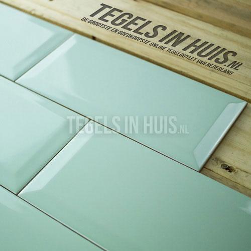 Wandtegel metrotegel 10x20 licht groen glans wandtegel, Doe-het-zelf en Verbouw, Tegels, Wandtegels, Nieuw, 10 m² of meer, Keramiek