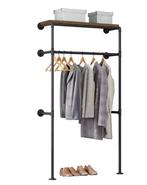 Industriële Wandkapstok met Kledingrek – Metaal en Houtlook, Huis en Inrichting, Kasten | Overige, Verzenden, Nieuw