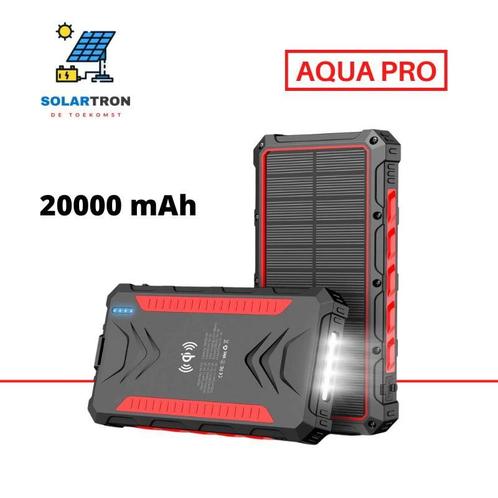Solartron Aqua Pro - Solar powerbank 20000 mAh Rood, Telecommunicatie, Mobiele telefoons | Toebehoren en Onderdelen, Nieuw, Ophalen of Verzenden