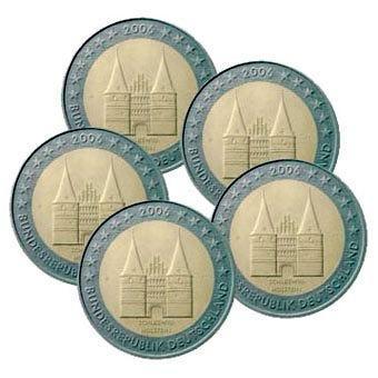 Duitsland 2 Euro Set Schleswig-Holstein 2006 UNC, Postzegels en Munten, Munten | Europa | Euromunten, Verzenden