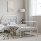 vidaXL Bedframe met hoofd- en voeteneinde metaal wit 100x190, 100 cm, Eenpersoons, Verzenden, Wit