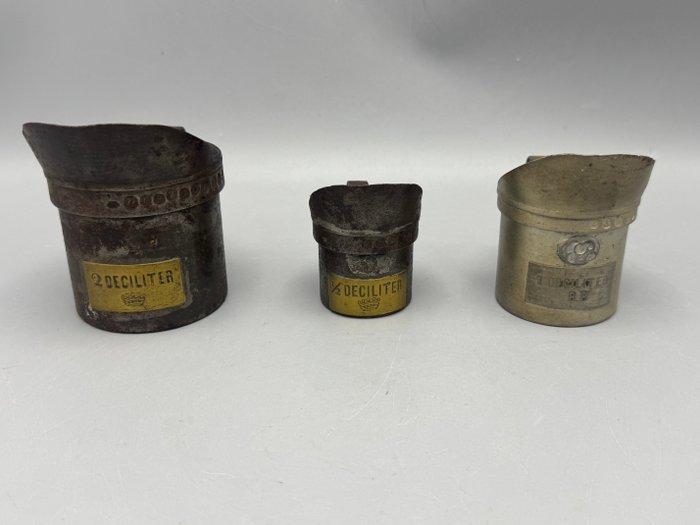 Set van 3 antieke inhoudsmaten – 19e eeuw - Inhoudsmaat (3), Antiek en Kunst, Curiosa en Brocante