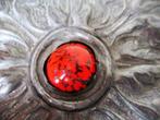 Sieradendoos - Hout, Tin, satijn - met cabochon, Antiek en Kunst