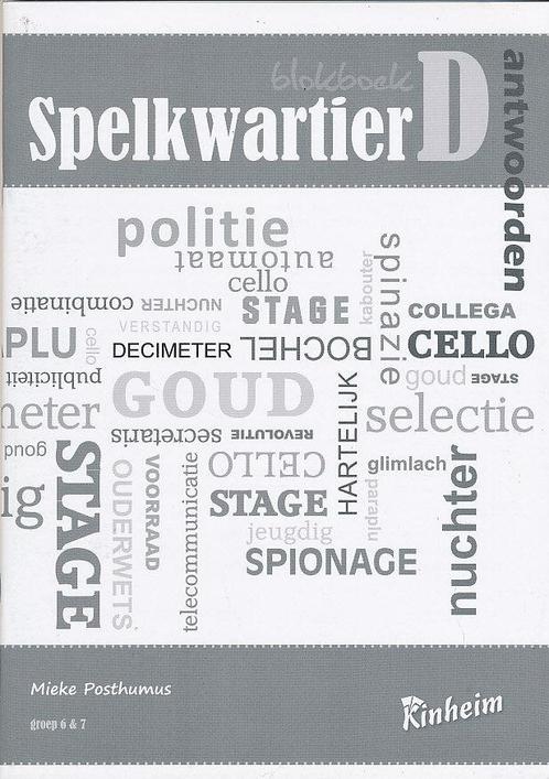 Kinheim Antwoorden Blokboek Spelkwartier D, Boeken, Schoolboeken, Nieuw, Verzenden