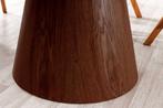 Ronde eettafel UNIQUE 120cm Wit Bruin Walnoot Hout Keramiek, Huis en Inrichting, Ophalen of Verzenden, Nieuw