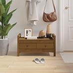 vidaXL Halbankje 80x40x43 cm massief grenenhout honingbruin, Huis en Inrichting, Banken | Voetenbanken en Poefen, Verzenden, Nieuw
