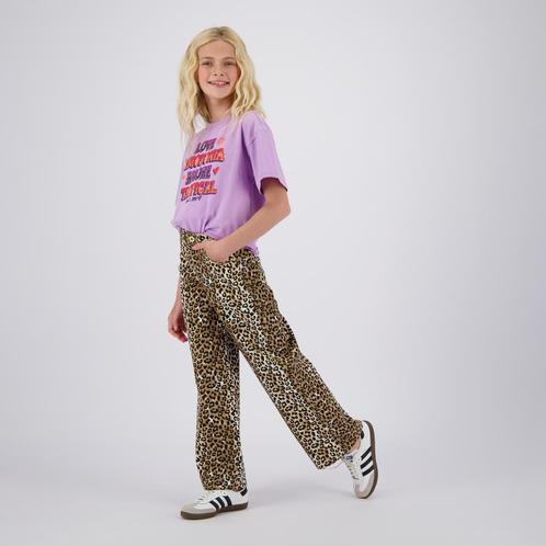 Meisjes Spijkerbroek Cassie Leopard Comfortabel Wide Leg, Kinderen en Baby's, Kinderkleding | Maat 134, Meisje, Nieuw, Broek, Ophalen of Verzenden