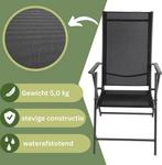 2dekans | Albatros Aruba Tuinstoelen Set van 2 - Opvouwbare, Huis en Inrichting, Ophalen of Verzenden, Zo goed als nieuw, Zwart