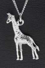Zilveren Giraf groot ketting hanger, Verzenden, Nieuw