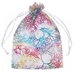 Fako Bijoux® - Organza Zakjes - 9x12cm - Koraal Print Wit -, Verzenden, Nieuw