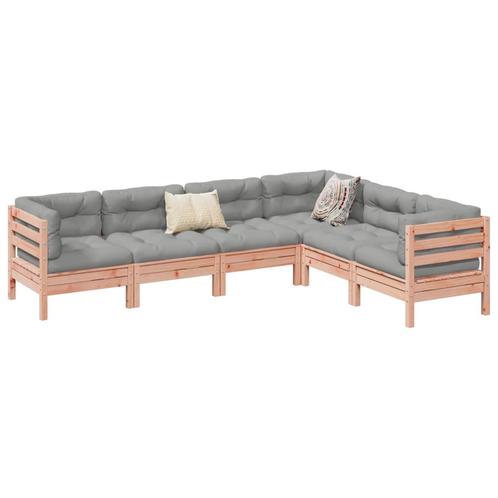 vidaXL 6-delige Loungeset met kussens massief douglas, Tuin en Terras, Tuinsets en Loungesets, Loungeset, Nieuw, Verzenden