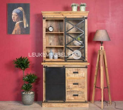 Buffetkast Emma 100 x 200 cm, Mangohout ( OP VOORRAAD ), Huis en Inrichting, Kasten | Vitrinekasten, 25 tot 50 cm, Met lade(s)