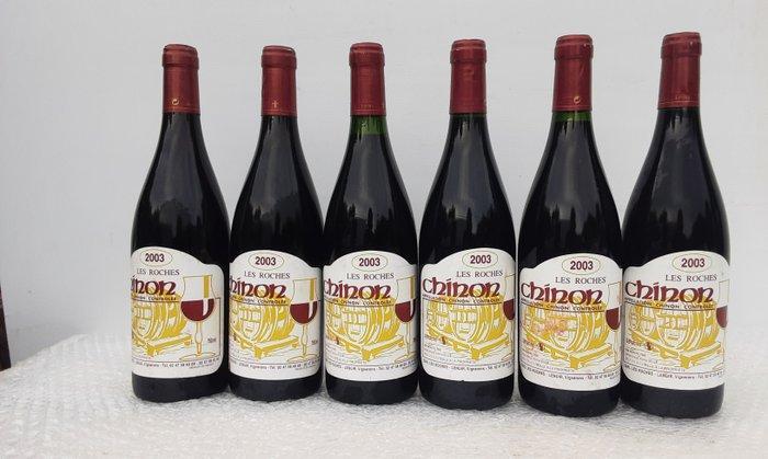 2003 Alain et Jerome Lenoir Les Roches - Chinon - 6 Flessen, Verzamelen, Wijnen