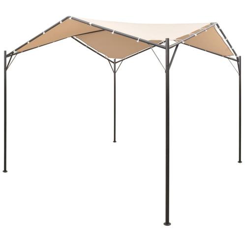 vidaXL Prieel 4x4 m staal beige, Tuin en Terras, Partytenten, Nieuw, Verzenden