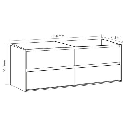 Onderkast Differnz Providence 120x44.5x51.5 cm Wit, Huis en Inrichting, Badkamer | Badkamermeubels, Ophalen of Verzenden