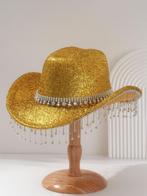 Cowboyhoed Goud Strass Steentjes Zwarte Cowgirl Western Hoed, Ophalen of Verzenden, Nieuw, Carnaval