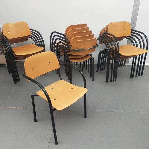 Lande houten stapelstoel - beuken kleur zitting (alleen per, Huis en Inrichting, Stoelen, Ophalen of Verzenden