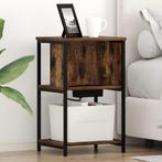 vidaXL Nachtkastje 2 pcs Gerookt eiken 38 x 31 x 61 cm, Minder dan 45 cm, Verzenden, Nieuw, 55 tot 70 cm