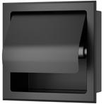 Xellanz Rocko Toiletrolhouder met Klep - Inbouw - Mat Zwart, Huis en Inrichting, Badkamer | Badtextiel en Accessoires, Ophalen of Verzenden