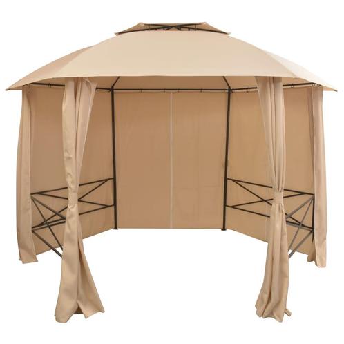Tuinpaviljoen met gordijnen hexagonaal 360x265 cm (Overige), Huis en Inrichting, Overige Huis en Inrichting, Nieuw, Verzenden