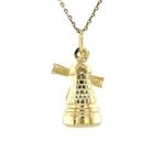 Gouden vintage molen hanger met parelmoer 14 kt, Ophalen of Verzenden, Nieuw