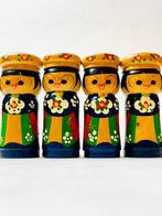 Set van 4 Japanse kokeshi eierdopjes - Hout - Japan -