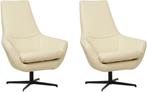 Crème leren moderne draaistoels - Toledo Leer Polar (crème, Nieuw, Ophalen of Verzenden, 75 tot 100 cm, Leer