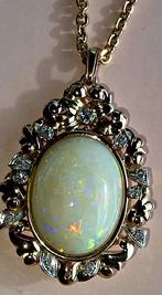 Hanger - 18 karaat Geel goud - 31.00ct. tw. Opaal - Diamant, Sieraden, Tassen en Uiterlijk, Antieke sieraden