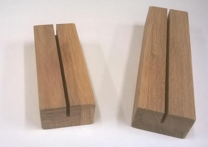 menukaarthouder massief eiken 11 x 6 x 6 cm en 14,8x 4 x6 cm, Zakelijke goederen, Horeca | Meubilair en Inrichting, Tafelaankleding