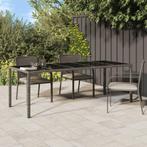 vidaXL Tuintafel 250x100x75 cm gehard glas en poly rattan, Tuin en Terras, Tuintafels, Verzenden, Nieuw