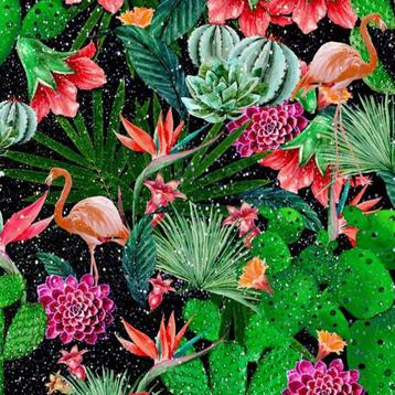 Plakfolie muursticker decoratiefolie flamingo cactus beschikbaar voor biedingen