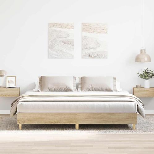 vidaXL Bedframe zonder matras hout sonoma eikenkleurig, Huis en Inrichting, Slaapkamer | Bedden, 80 cm, 200 cm, Bruin, Eenpersoons