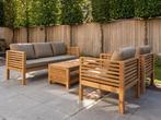 5 persoons teak loungeset met kussens | Direct leverbaar!, Tuin en Terras, Bank, 5 zitplaatsen, Teakhout, Nieuw