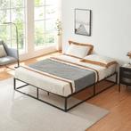 Stalen bedframe met bedbodem en matras 160x200 zwart, Verzenden, Nieuw