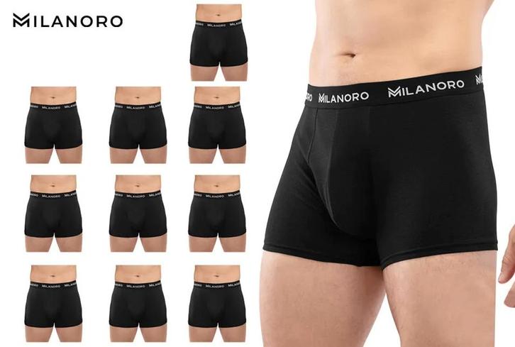 2dekans | Milanoro 10 stuks - Onderbroeken Maat M - Zwart, Kleding | Heren, Ondergoed, Zwart, Ophalen of Verzenden