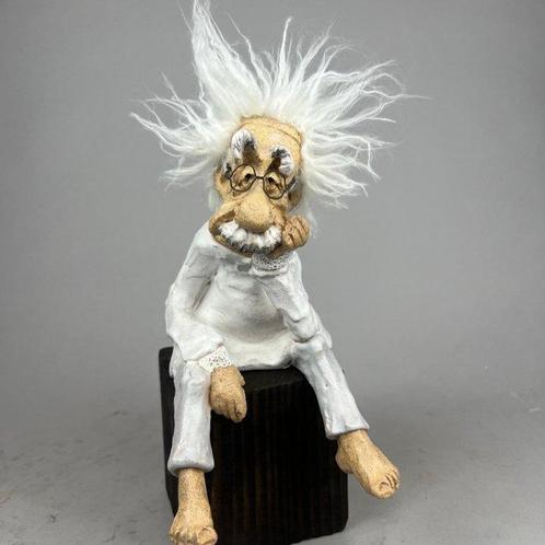 Anna Em - sculptuur, Large- Albert Einstein - hand Made - 25, Antiek en Kunst, Curiosa en Brocante