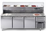 Pizzawerkbank RVS met 3 deuren en 3 laden 215x80x104 cm, Verzenden, Nieuw in verpakking