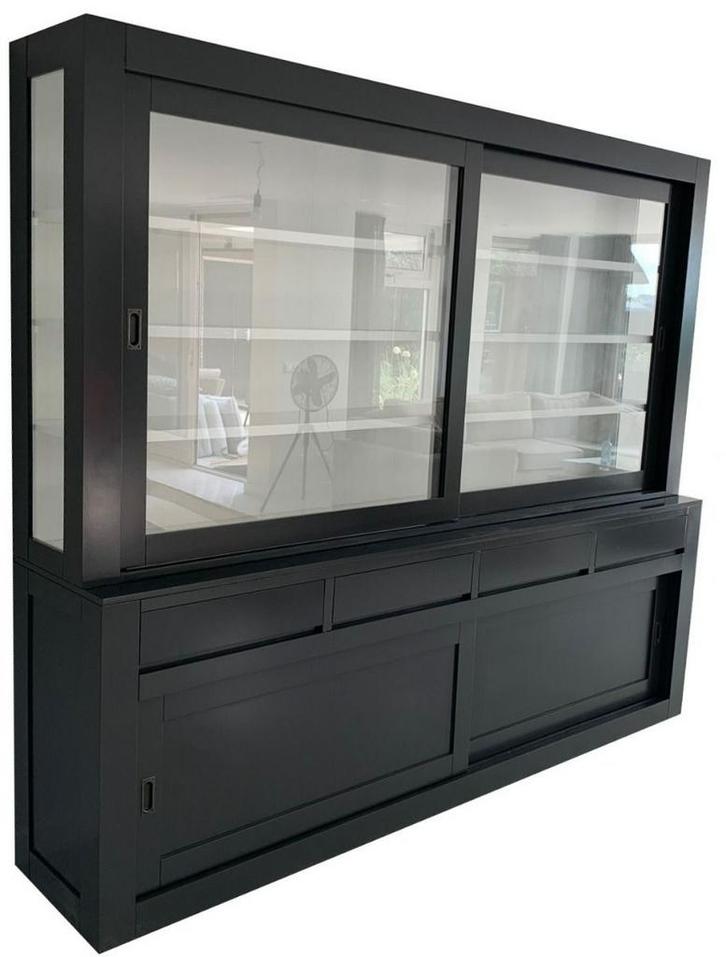 Design buffetkast antraciet Petten 260cm, Huis en Inrichting, Kasten | Buffetkasten, Ophalen of Verzenden