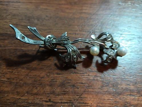 Zonder Minimumprijs - Broche Zilver - oude spilla met, Sieraden, Tassen en Uiterlijk, Antieke sieraden
