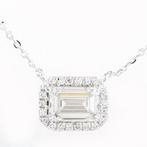 Ketting met hanger - 14 karaat Witgoud -  2.62ct. tw.