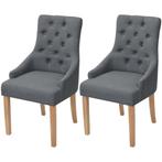 vidaXL Eetkamerstoelen 2 st stof donkergrijs, Huis en Inrichting, Verzenden, Nieuw, Grijs
